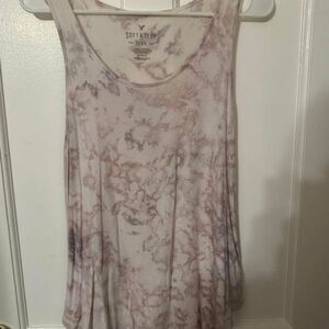 American Eagle Outfitters Soft & Sexy Tie-Dye Tank Top - Purple and White